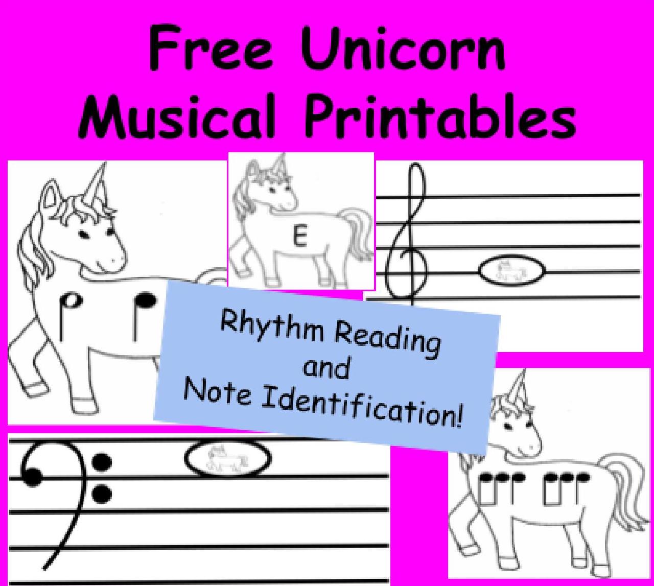 Preview of Unicorn Music Printables